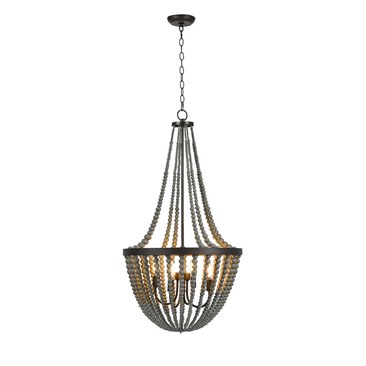 Bungalow Rose Wolford 4 Light Wood Empire Chandelier & Reviews Wayfair Canada